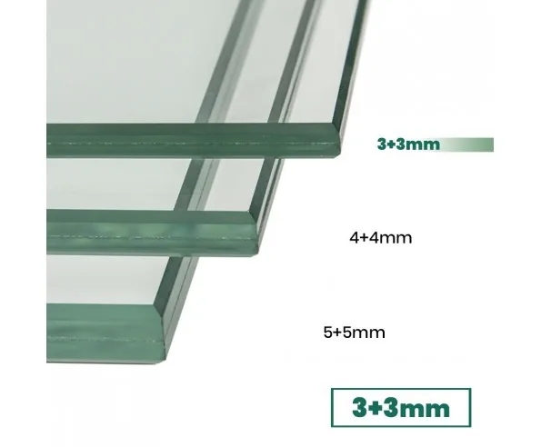 Vidrio laminado de seguridad incoloro 3+3 mm